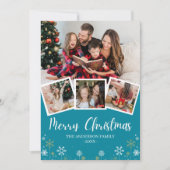 Merry Christmas Modern Photo Family 招待状 (正面)