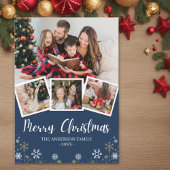 Merry Christmas Modern Photo Family 招待状