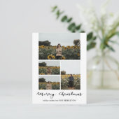 Merry Christmas | Modern Script Photo Holiday シーズンポストカード (スタンド正面)