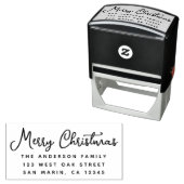 Merry Christmas Modern Script Return Address セルフインキングスタンプ (インサイチュ)