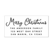 Merry Christmas Modern Script Return Address セルフインキングスタンプ (デザイン)