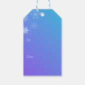 Merry Christmas Modern Snowflake Purple Blue ギフトタグ (裏面)