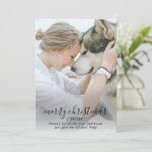Merry Christmas Mom Dog Photo シーズンカード (スタンド正面)