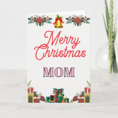 Merry Christmas MOM Folded Greeting Card カード (正面)