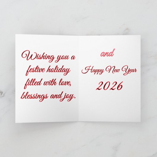 Merry Christmas MOM Folded Greeting Card カード (内部)