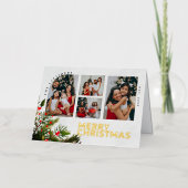 Merry Christmas Moments Photos Wrapped in Joy 箔シーズンカード (正面)