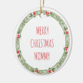 Merry Christmas Mommy Love Kids Festive Keepsake セラミックオーナメント (左)