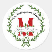 Merry Christmas Monogram Wreath
