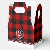 Merry Christmas Monogram Wreath Buffalo Plaid フェイバーボックス (オープン)