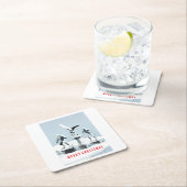 Merry Christmas. Monster ice sculptures スクエアペーパーコースター (インサイチュ)