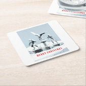 Merry Christmas. Monster ice sculptures スクエアペーパーコースター (アングル)