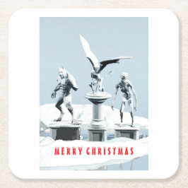 Merry Christmas. Monster ice sculptures スクエアペーパーコースター
