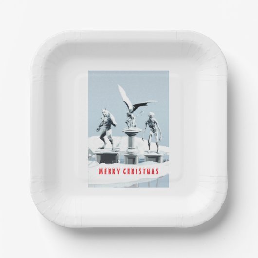 Merry Christmas. Monster ice sculptures ペーパープレート (正面)
