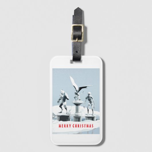 Merry Christmas. Monster ice sculptures ラゲッジタグ (正面縦)