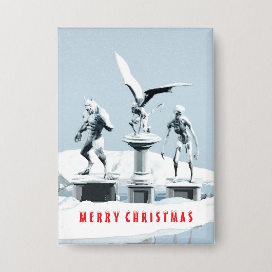 Merry Christmas. Monster ice sculptures 缶バッジ (正面)