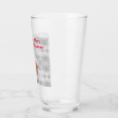 Merry Christmas moose wearing a hat タンブラーグラス (左)