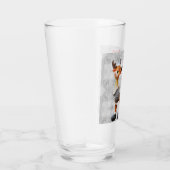 Merry Christmas moose wearing a hat タンブラーグラス (右)