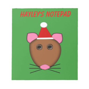 Merry Christmas Mouseカスタマイズ可能メモ帳 ノートパッド