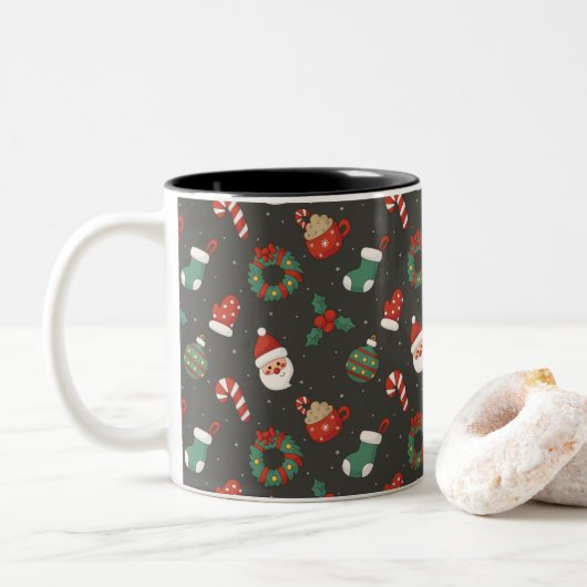 Merry Christmas Mug ツートーンマグカップ (ドーナツ)