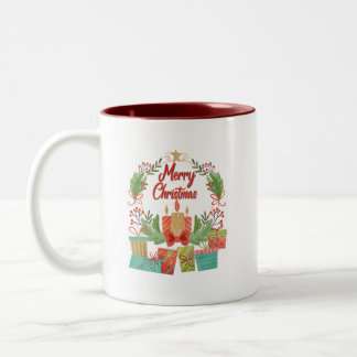 Merry Christmas Mug - Festive Holiday Coffee Cup ツートーンマグカップ