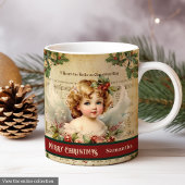 Merry Christmas Mug Nostalgic Angel Gift for Her コーヒーマグカップ