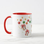 Merry Christmas Mug – Santa & Flying Reindeer マグカップ (左)