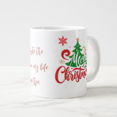 Merry Christmas Mug with Romantic Quote ジャンボコーヒーマグカップ (正面右)