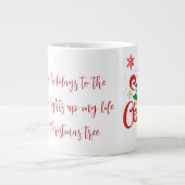 Merry Christmas Mug with Romantic Quote ジャンボコーヒーマグカップ (正面)