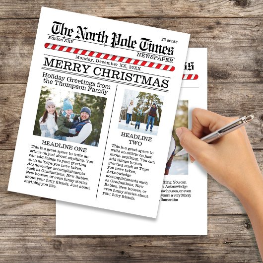 Merry Christmas Multi Photo Fun North Pole Paper