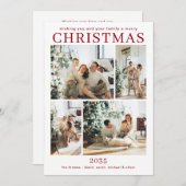 Merry Christmas Multi Photo Holiday Card シーズンカード (正面/裏面)