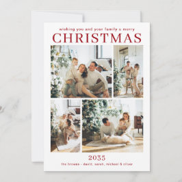 Merry Christmas Multi Photo Holiday Card シーズンカード