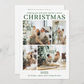 Merry Christmas Multi Photo Holiday Card シーズンカード (正面/裏面)