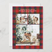 Merry Christmas Multi Photo Red Plaid Holiday Card シーズンカード (裏面)
