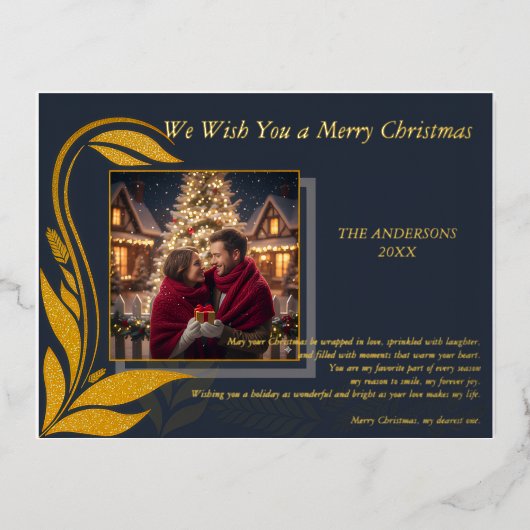Merry Christmas, my dearest one Foil Holiday Card 箔シーズンポストカード (正面)