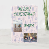 Merry Christmas Nana with Two Photos カード (正面)