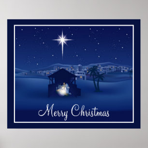 Merry Christmas Nativity Poster ポスター