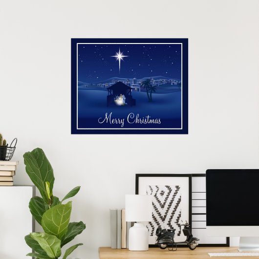 Merry Christmas Nativity Poster ポスター (ホームオフィス)