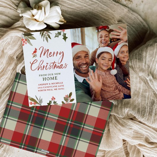 Merry Christmas New Address Photo Card シーズンカード