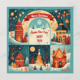 Merry Christmas New Year 2026 招待状