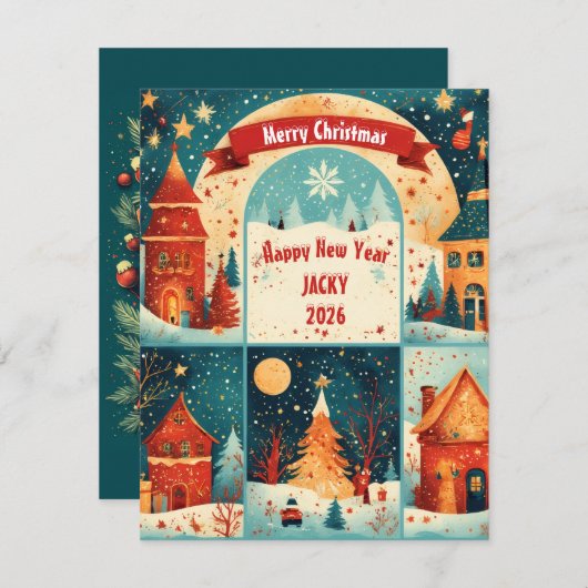 Merry Christmas New Year 20xx シーズンカード (正面/裏面)