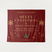 Merry Christmas New Year Celebration Cozy Wall タペストリー (正面(横))