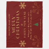Merry Christmas New Year Festive Celebration フリースブランケット (正面)