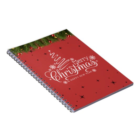 Merry Christmas & New Year Spiral Photo Notebook ノートブック (右側)