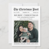 Merry Christmas Newspaper Year in Review Photo シーズンカード (正面)