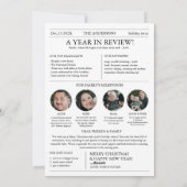 Merry Christmas Newspaper Year in Review Photo シーズンカード (裏面)