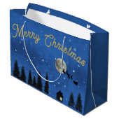 Merry Christmas Night Sky Gift Bag ラージペーパーバッグ (裏面アングル)