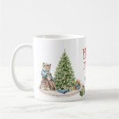Merry Christmas Nostalgic Cute Animal Keepsake コーヒーマグカップ (左)