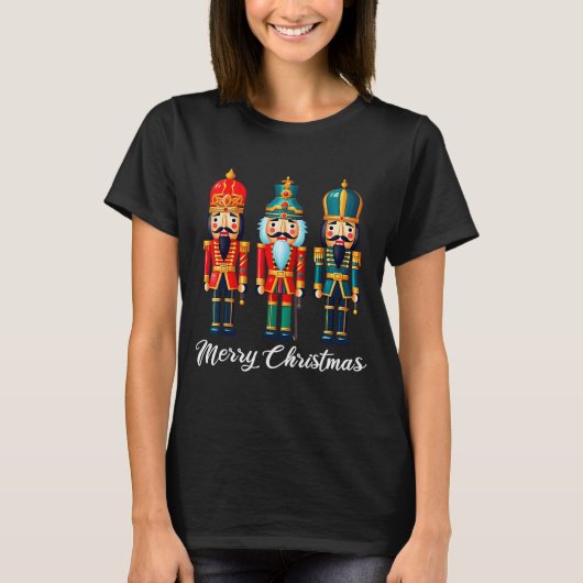 Merry Christmas Nutcracker Ballet Festive Xmas Men Tシャツ (正面)