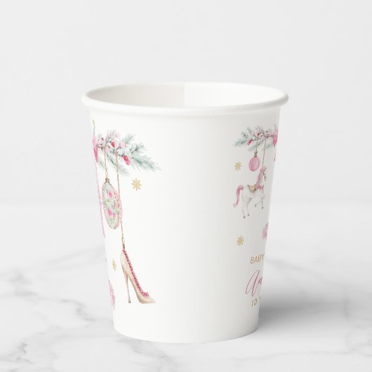 Merry Christmas Nutcracker Ballet Watercolor baby  紙コップ (左)