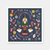 Merry Christmas nutcracker custom monogram スタンダードカクテルナプキン (正面)